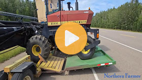 Picking up a swather