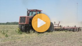 Disking with an Allis-Chalmers tractor