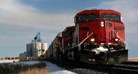 train and grain silos