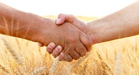 Handshake at a farm