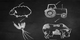 farm images on chalkboard