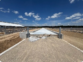 Over in Bruce County, Ken’s new cattle barn is coming along—here with the floors being prepared.