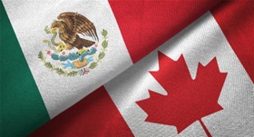 Mexico and Canada flags