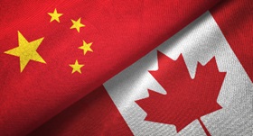 Chinese and Canadian Flags